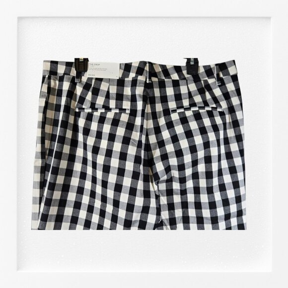 Ann Taylor The Crop In Curvy Size 14 Mid Rise Checkered Black White NWT - Picture 9 of 12